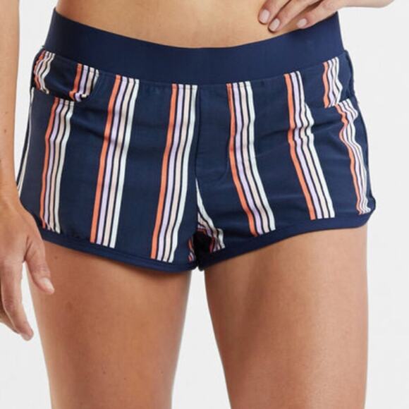 Carve Designs Leadbetter Swim Shorts Navy and Pink Striped Swim Shorts Small - Picture 1 of 7